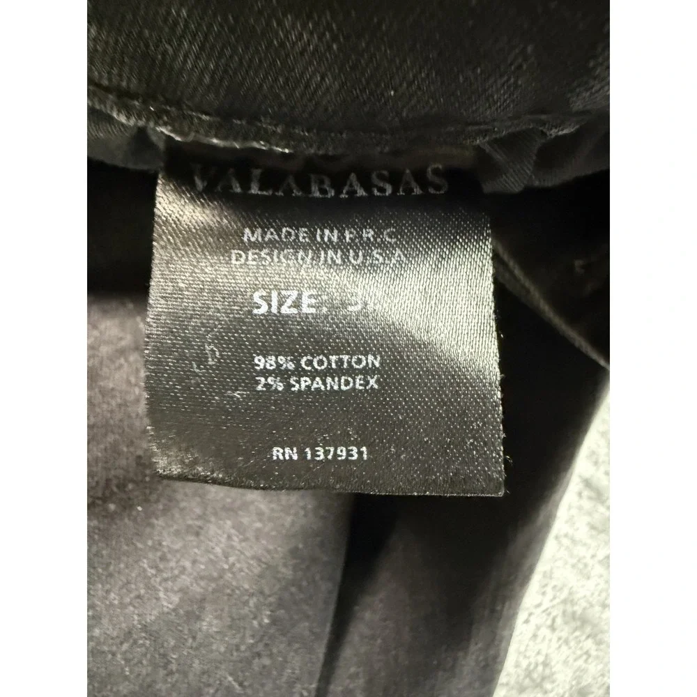 Valabasas Jeans Mens 32 Black Distressed Skinny Fit Frayed Hem Ripped Knee Pants
